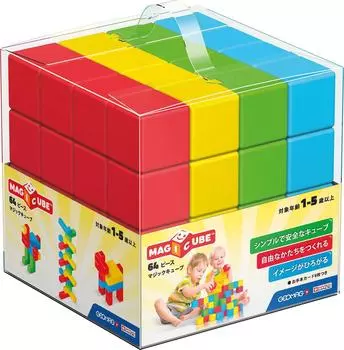 GeoMag Magic Cube Магнитная структура 64 детали Швейцарский 3D пазл 1 год 2 года 3 года 4 года 5 лет развивающая игрушка для детей