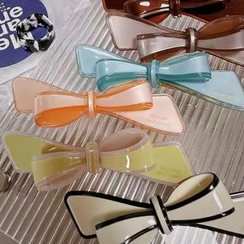 Geometric Bow Acetate Hairpin Korean Style Bow Duckbill Clip Cute Acetic Acid Hair Clip Girls света кофе
