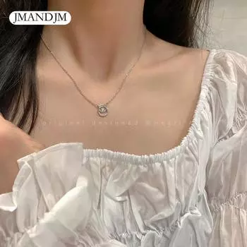 Геометрическое двойное кольцо из циркония, женское простое, темпераментное, легкое, роскошное, летнее, ключичная цепочка, ниша, универсальные аксессуары