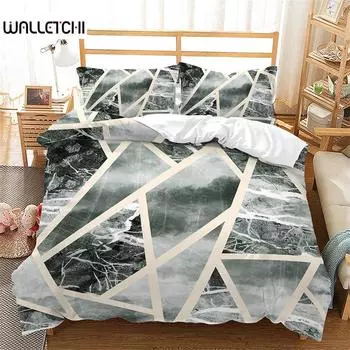 Geometric Duvet Cover Abstract Marble Bedding Set Microfiber Vintage Exotic Floral Pattern Comforter Cover Twin King Single Size EU single(135x200cm)