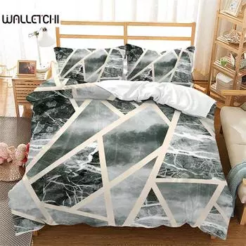 Geometric Duvet Cover Abstract Marble Bedding Set Microfiber Vintage Exotic Floral Pattern Comforter Cover Twin King Single Size EU single(135x200cm)