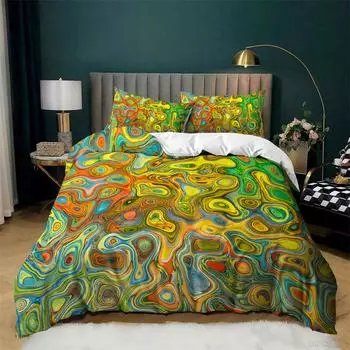 Geometric Duvet Cover Set Abstract Print Bedding Set Queen For Adult Kids Room Decor Microfiber Comforter Cover With Pillowcases 135x200cm 2pcs