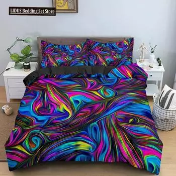 Geometric Duvet Cover Set Bedding Set Twin Full King Queen Size Psychedelic 3D Abstract For Kid Teens Polyester Comforter Cover 70x133cm 2pcs