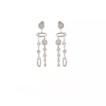 Геометрическая длинная серьга женская противомоскитная спираль без пирсинга ушные клипсы