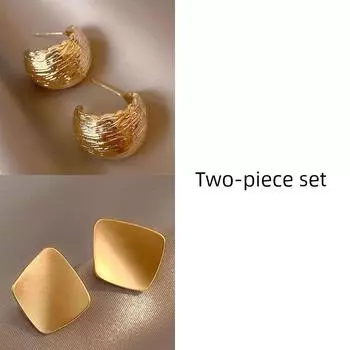 Geometric Metal Fancy Earrings 2023 New Arrival Tide Unique Niche Style Design Sense Earrings Women Chic Suit