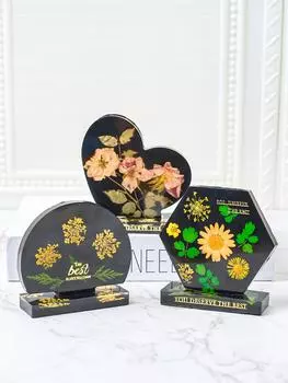 Geometric Photo Frame Silicone Mold DIY Hexagon Heart Love Photo Frame Crystal Epoxy Resin Mould Desktop Ornaments Home Decor
