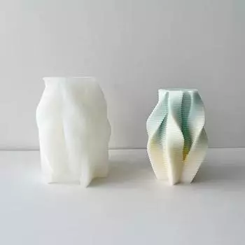 Geometric Rotating Column Candle Silicone Mold Geometric Line Column Gypsum Dropping Glue Decoration Handmade Soap Grinding Tool белый