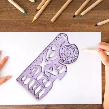 Geometric Ruler Drawing Measuring Tool Template Math Teaching for Classroom Style D