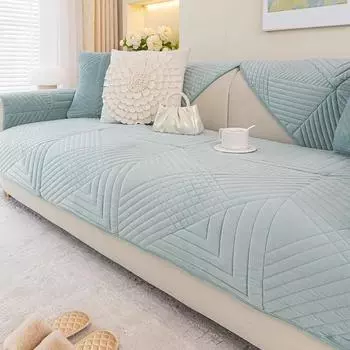 Geometric Thick Velvet Plush Sofa Cover Winter Warm Non-Slip Sofa Cushion Sofa Towel Couch Slipcover for Living Room Decor A 70x70