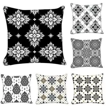 Геометрическая абстрактная эстетика гостиной в стиле богемной мандалы, диван, декоративная наволочка 40x40cm