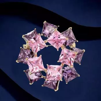 Геометрическая брошь в стиле темперамента для женщин, эксклюзивная универсальная брошь для блейзера Sense High-End Electroplated real gold фиолетовый