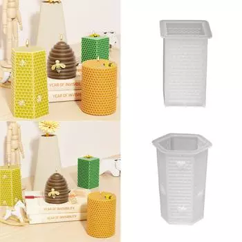 Геометрическая форма для свечей в виде сот, силиконовая форма для квадратных ульев, мыло, смола, гипсовая форма, цилиндр, торт, шоколад, изготовление, декор D