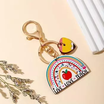 Геометрическая форма Карандаш Радуга Брелок Учитель Образование Подвеска Подарок на День Учителя Style A