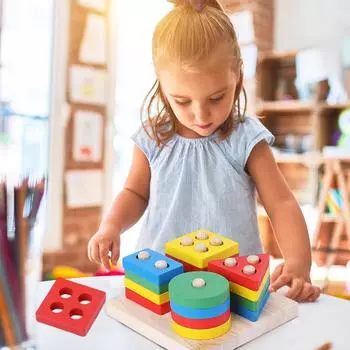 Геометрическая головоломка-колонна, строительный блок, игрушка, мальчики и девочки могут играть с умом One Size