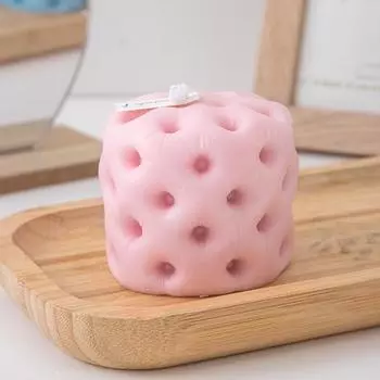 Геометрическая колонна Ароматерапевтическая свеча Розовый шар Тубероза Свеча Круглый шар Ароматерапевтическая свеча