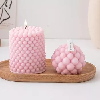Геометрическая колонна Ароматерапевтическая свеча Розовый шар Тубероза Свеча Круглый шар Ароматерапевтическая свеча