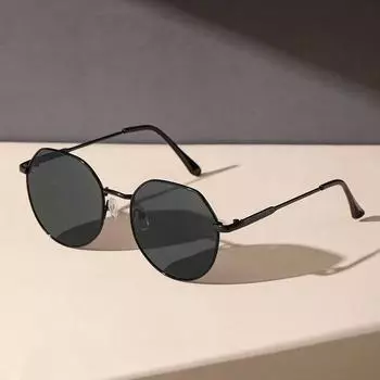 Геометрическая медная оправа винтажная мода индивидуальные очки для отпуска вождения повседневной жизни отпускные наряды One Size чёрный