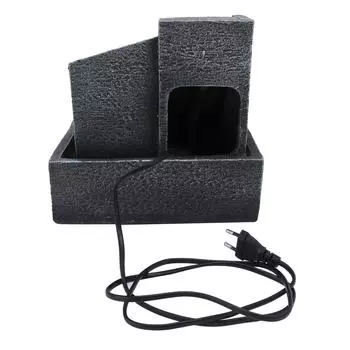 Геометрическая модель из смолы, светодиодный настольный фонтан, зеленые растения, кашпо для домашнего офиса, декор рабочего стола, EU