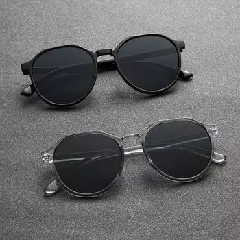 Геометрическая оправа модные солнцезащитные очки для походов путешествия на открытом воздухе защита от ультрафиолета летний музыкальный фестиваль уличная фотография аксессуары one size чёрный/серый