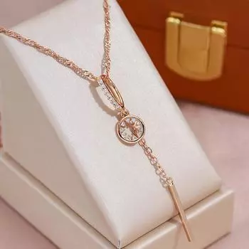 Геометрическая подвеска с кисточкой из полого циркона, ожерелье для женщин, ювелирные изделия для свадебной вечеринки, модные аксессуары