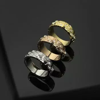 Геометрическая шестиугольная оправа из бриллиантов, трехцветное розовое золото, золото, серебро, размер 5-10, очень красивое кольцо, подарок, наряд богини 5