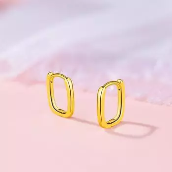 Геометрическая U-образная пряжка для ушей, женские легкие роскошные нишевые дизайнерские золотые серьги Sense, корейская версия, персонализированные серьги Ins Cold Wind