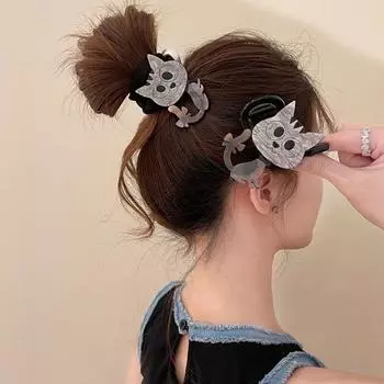 Геометрическая веревка для кошачьей шерсти Y2k мультфильм акула клипса милая кошачья шерсть коготь девушка hair claw