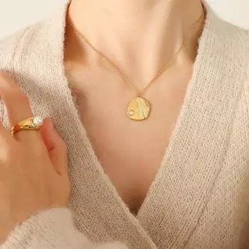 Геометрическая женская крестовая цепочка вогнуто-выпуклая подвеска жемчужное ожерелье нишевый дизайн ювелирные изделия