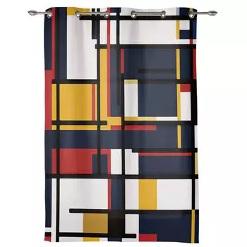 Геометрические абстрактные линии, шторы для спальни, гостиной, оконные шторы, жалюзи, кухня, домашний декор, шторы 135W x 60H(cm) x1