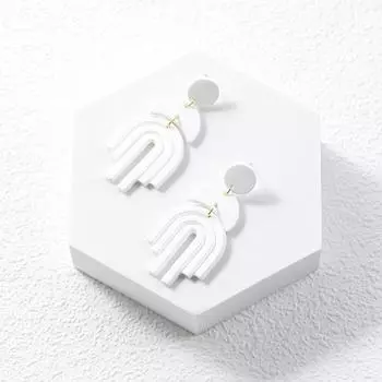 Геометрические акриловые стильные серьги-подвески для женщин, асимметричная зимняя мода белый