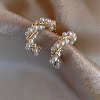 Геометрические элементы женские темпераментные вечерние серьги обертка твист дизайн 2.2*1.8cm