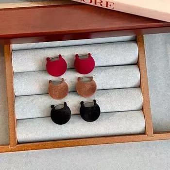 Геометрические бархатные бусины серьги-пряжки модный дизайн круглые бусины серьги-гвоздики вечеринка кофейный