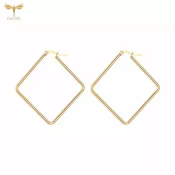 Геометрические Большие Длинные Серьги-ПодвескиПолые Рамки Безель Шармы Квадратная Подвеска Современные Серьги Модная Бижутерия 50mm