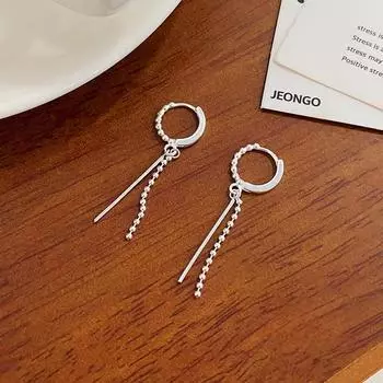 Геометрические цепочки серьги новые модные женские нишевые дизайн пуговицы темперамент холодный стиль