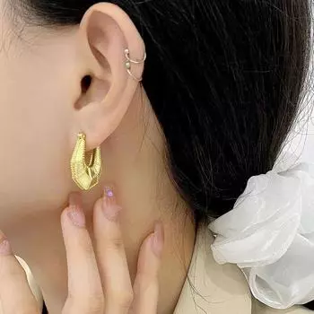 Геометрические граненые наушники-вкладыши Модная индивидуальность Преувеличенный дизайн Серьги с геометрическим смыслом