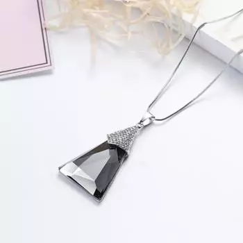 Геометрические кристаллы длинные ожерелья и подвески для женщин модные украшения вечерние платья аксессуары треугольник простой дизайн все подходит