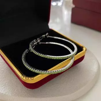 Геометрические круглые большие серьги, застежки для ушей с бриллиантами, изысканные преувеличенные серьги, модные индивидуальные универсальные высококачественные серьги