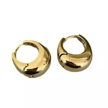 Геометрические круглые серьги-пусеты Модные металлические серьги-пирсинг Винтажные серьги-пусеты Простые серьги-кольца Ювелирный подарок золотой