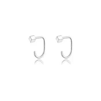 Геометрические квадратные серьги-мешки для мочки уха, изогнутые серьги-крючки для ушей, женские, маленькие, для девушек-студенток, квадратные серьги-крючки для ушей copper