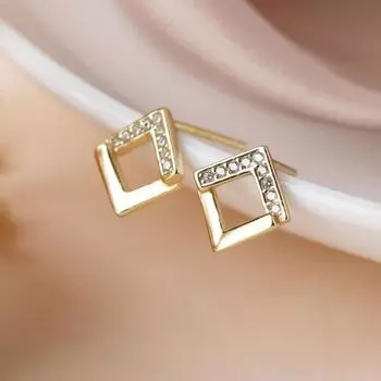 Геометрические квадратные серьги, полые, высокого класса, небольшие, темпераментные и стильные серьги для женщин