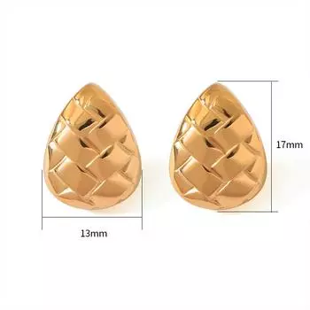 Геометрические квадратные серьги Ретро плиссированные серьги Легкие роскошные высококачественные серьги