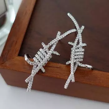 Геометрические линии крест клипсы для ушей бриллиантовый набор изысканные высококачественные серьги в ушных отверстиях модные индивидуальные холодные серьги для женщин