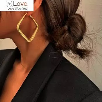 Геометрические металлические серьги для женщин, ювелирные изделия, подарок, нерегулярные круглые квадратные серьги, женские, холодные, модные, корейские женские серьги