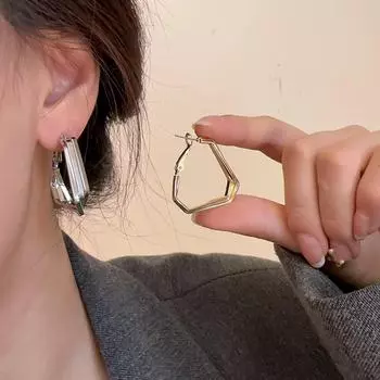 Геометрические многослойные серьги для женщин: Просто, модно и универсально. Multi-layer Geometric Earrings золотой