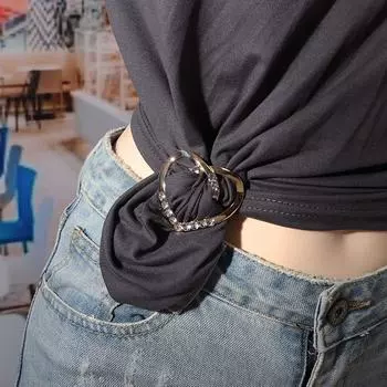 Геометрические модные украшения Love Heart Crystal три кольца брошь шарф пряжка шарф кольцо шаль клип S золотой