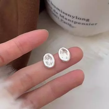 Геометрические нерегулярные серьги женские простые корейские аксессуары Ins Cold Wind Commuter металлические выпуклые блестящие серьги