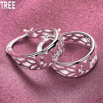 Геометрические полые кольца из стерлингового серебра 925 пробы, модные свадебные украшения 2.10*1.60cm