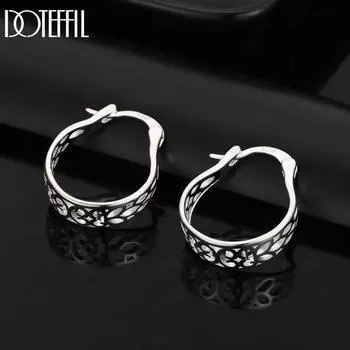 Геометрические полые кольца из стерлингового серебра 925 пробы, модные свадебные украшения 2.10*1.60cm