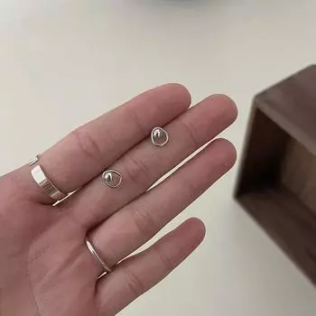 Геометрические полые серьги-гвоздики Beanie, женские минималистичные серьги-гвоздики Sense Circle Beanie Earrings Sleep Free Bean Earrings
