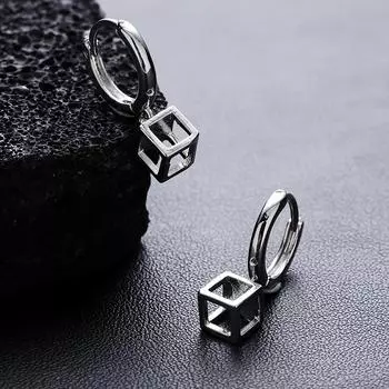 Геометрические серьги для мужчин и женщин Простые летние хип-хоп стиль модные ювелирные аксессуары серебряный
